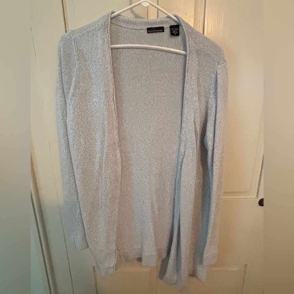 Moda Women's Soft Gray/Blue Cardigan